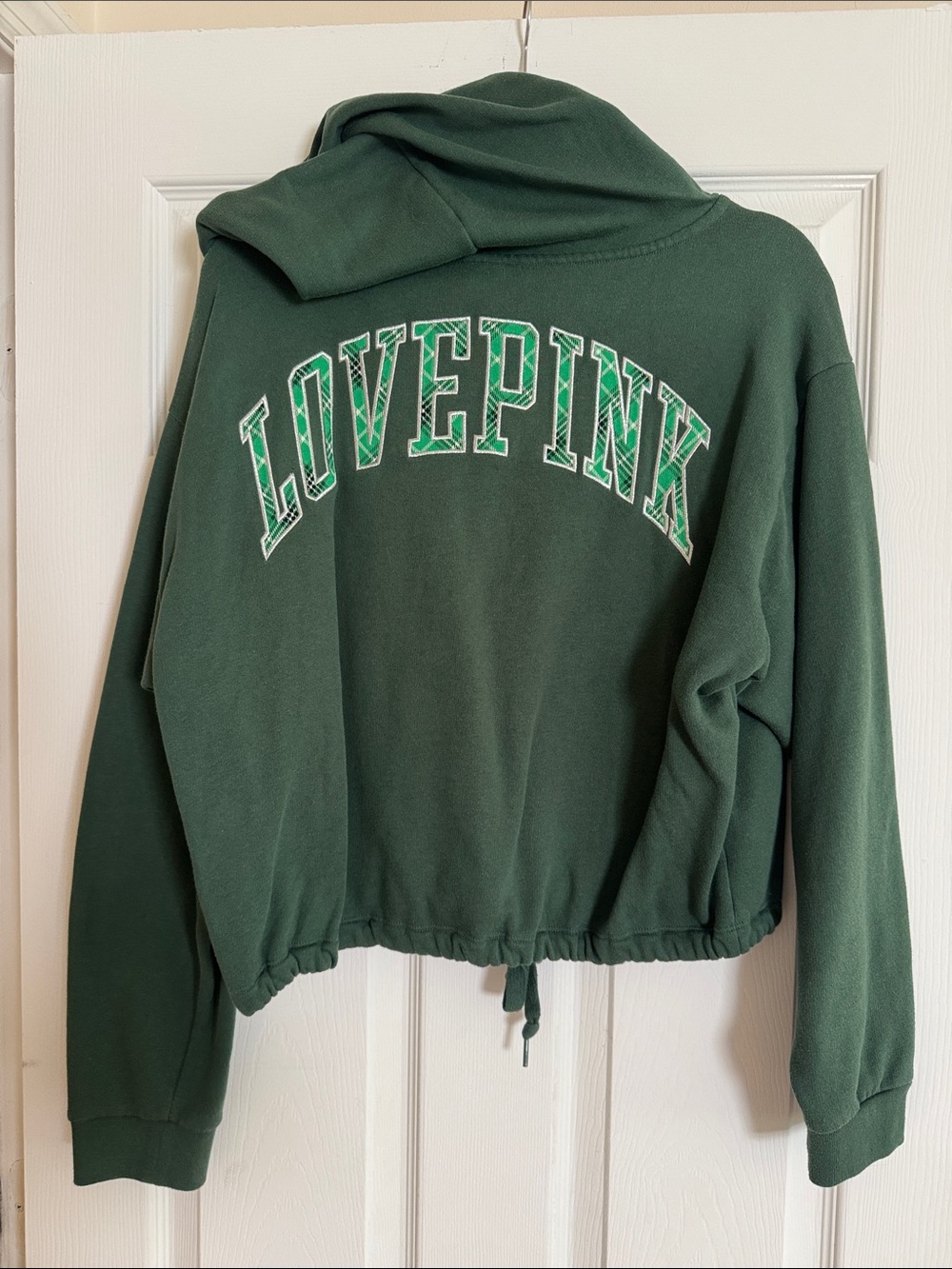 PINK Victoria's Secret Olive Green Pullover Hoodie - Picture 3 of 3